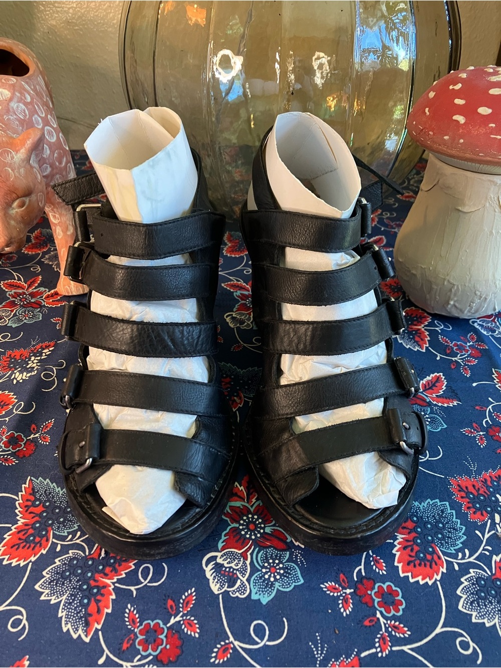 Ann Demeulemeester Vintage Gladiator Buckle Wedges 37 - Picture 2 of 11